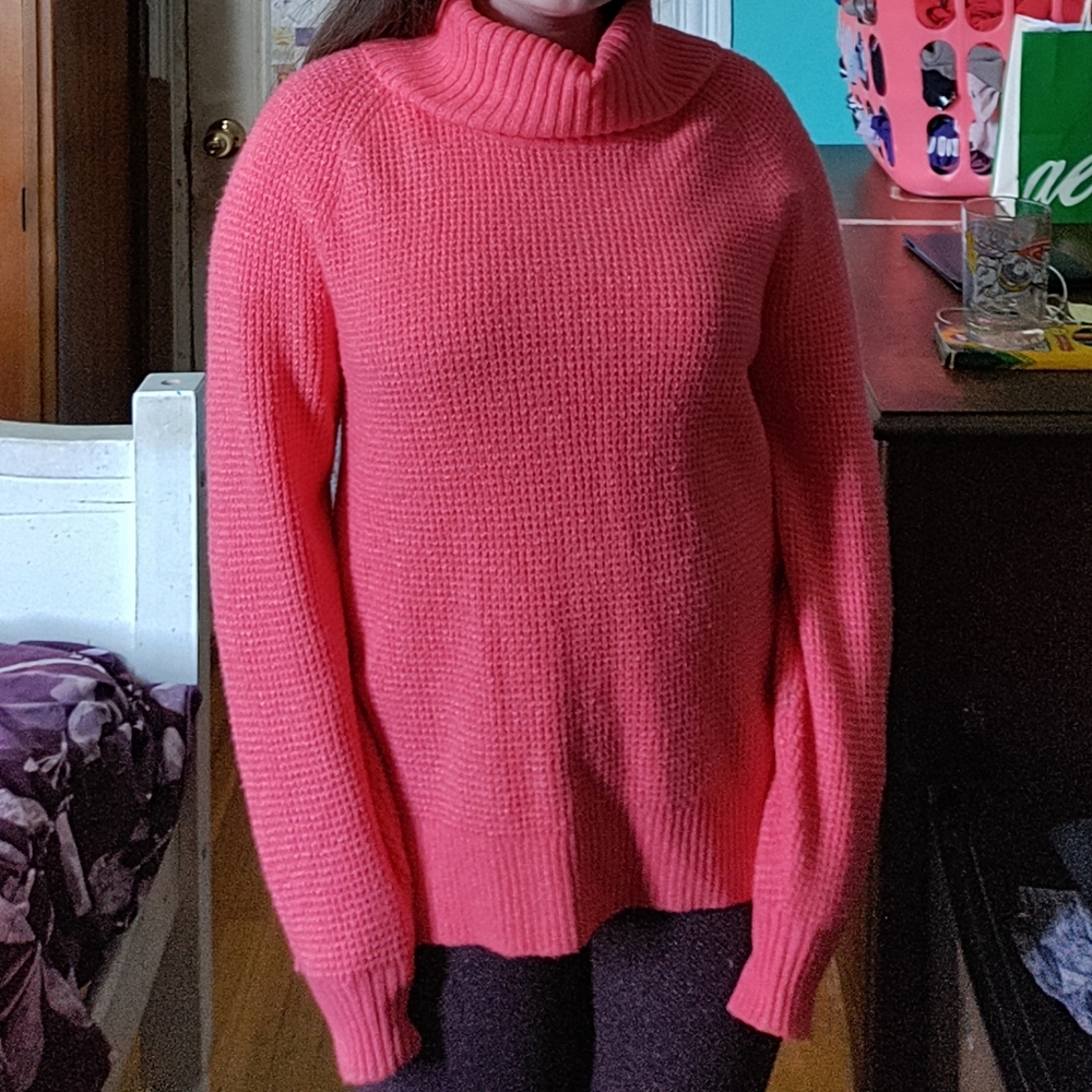 Pink turtle neck